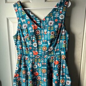 Eva Rose woodland creatures fit & flare midi dress from Modern Millie Vintage